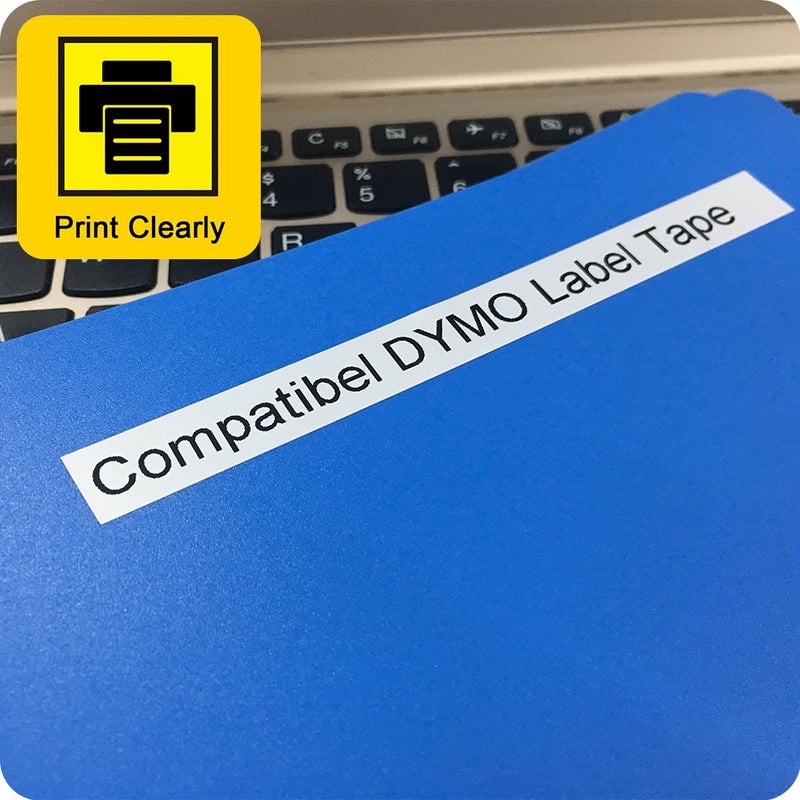 Label KINGDOM 10-Pack Replace for Dymo LetraTag Refills 91331 S0721660 Plastic Label Maker Tape Used for Dymo LetraTag LT100H Plus QX50  1/2 Inch x 23 Feet  Black on White - Image 3